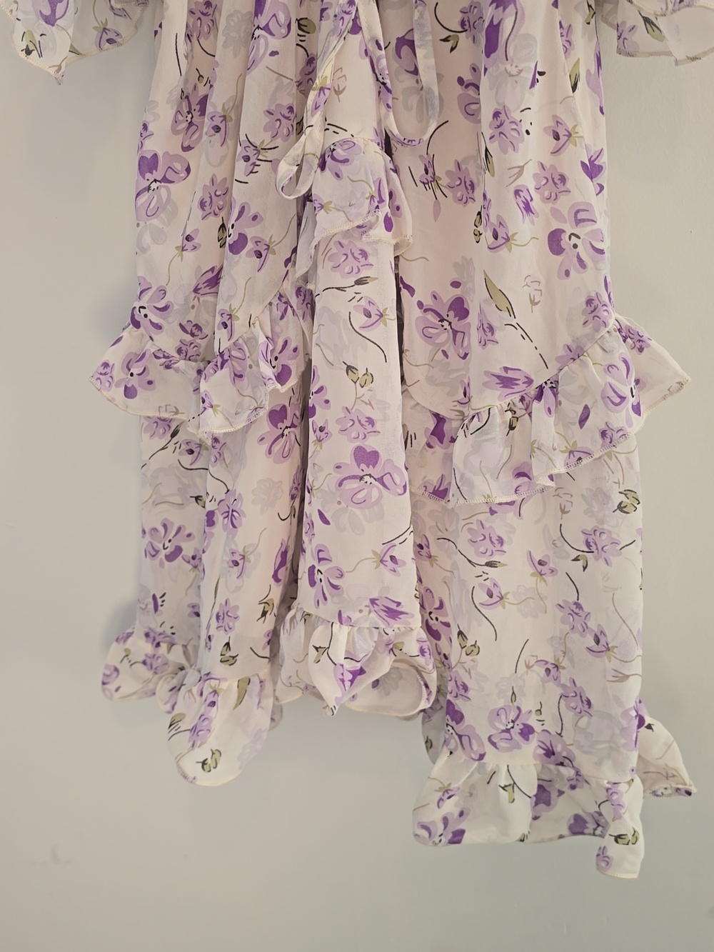 Lavender Floral Ruffle Sun Dress Dress - Picture 5 of 7